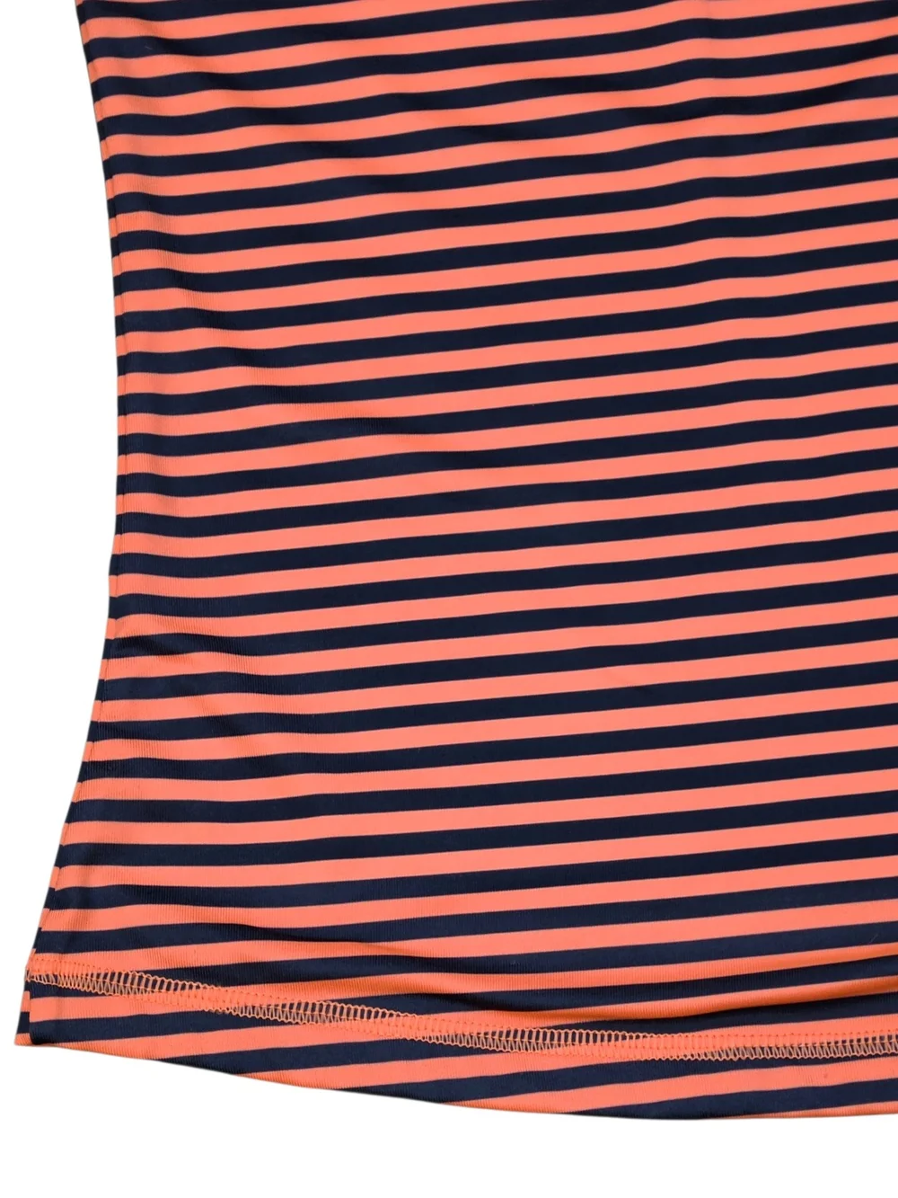 Nike Dri-FIT Women Medium Coral/Orange Navy Striped Racerback Athletic Tank Top
